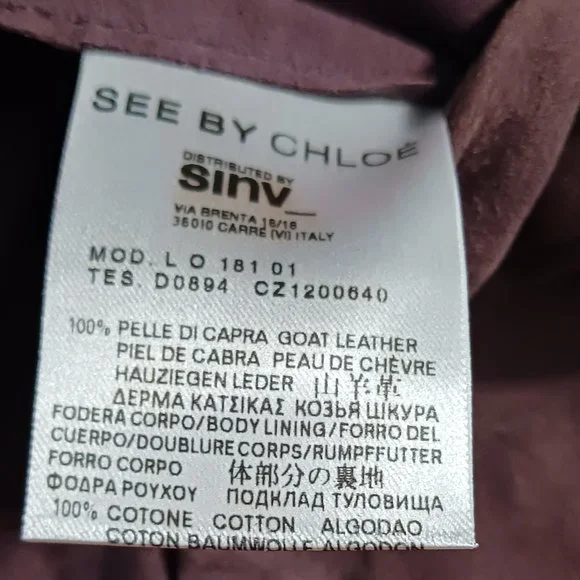 NWT See by Chloe Women's Goat Leather Shorts Size 8